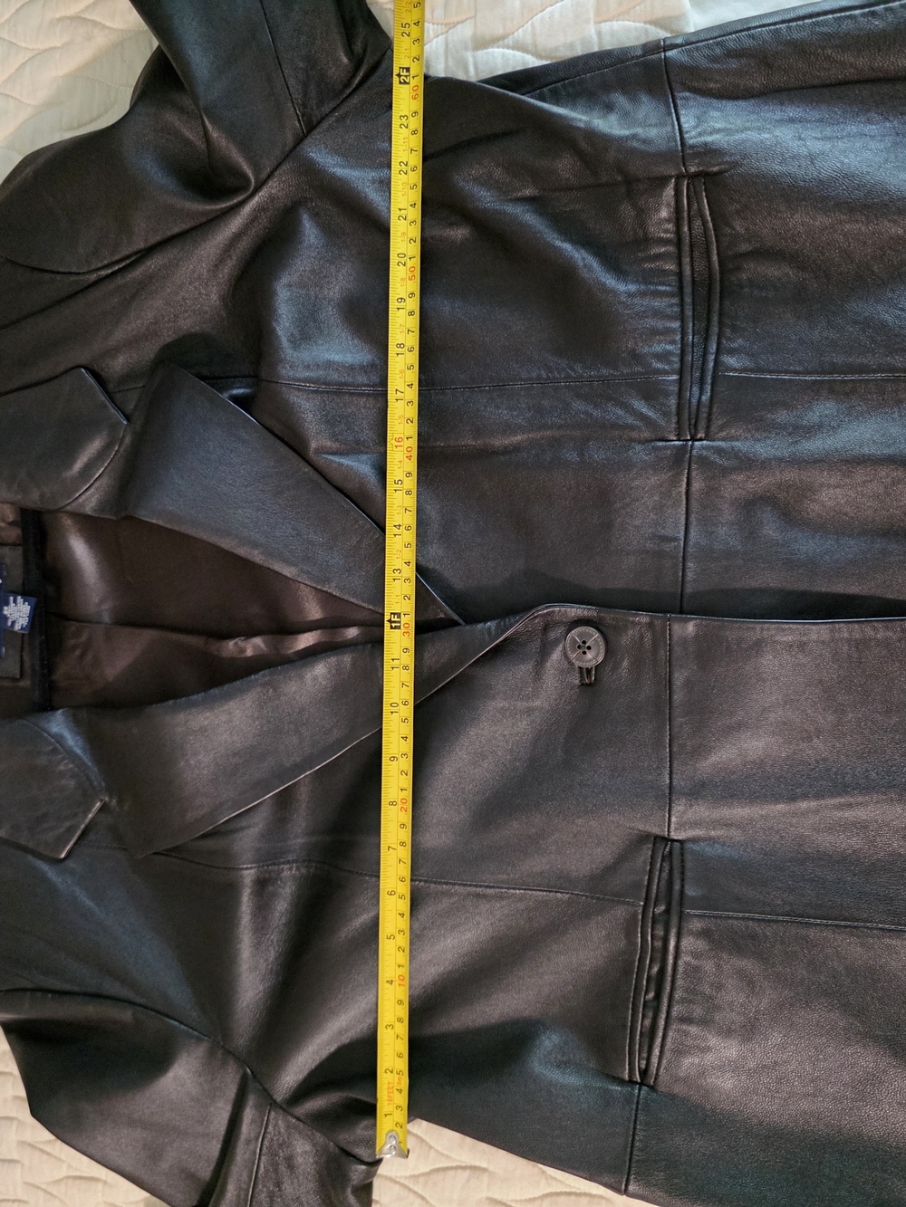 Women's Brown Leather Blazer Jacket - Picture 5 of 7